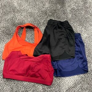 Lululemon running shorts & sports bra